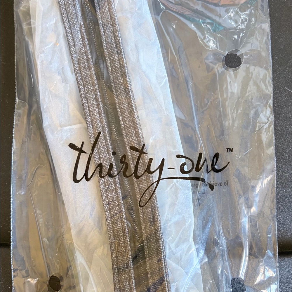 Thirty-One Silver Zippered Pouch